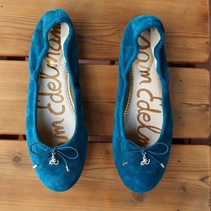 Sam Edelman 'Felicia' Teal Suede Ballet Flats 8M